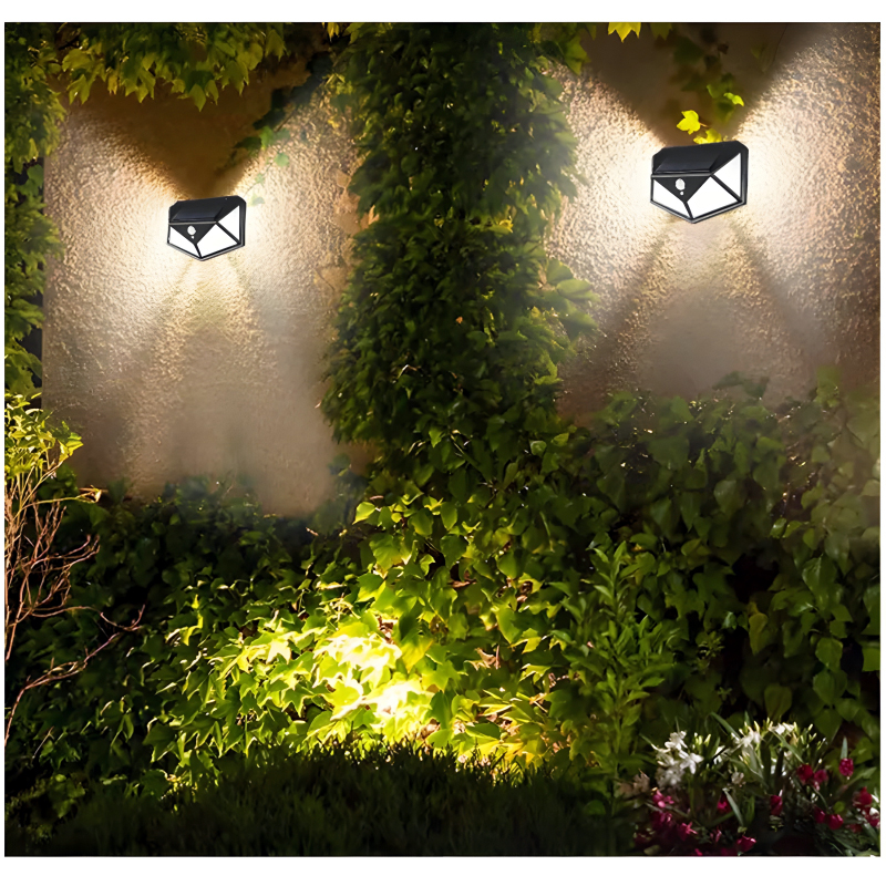 100 LEDs Rechargeable Motion Sensor Solar Interaction Waterproof Wall Lamp - Image 5