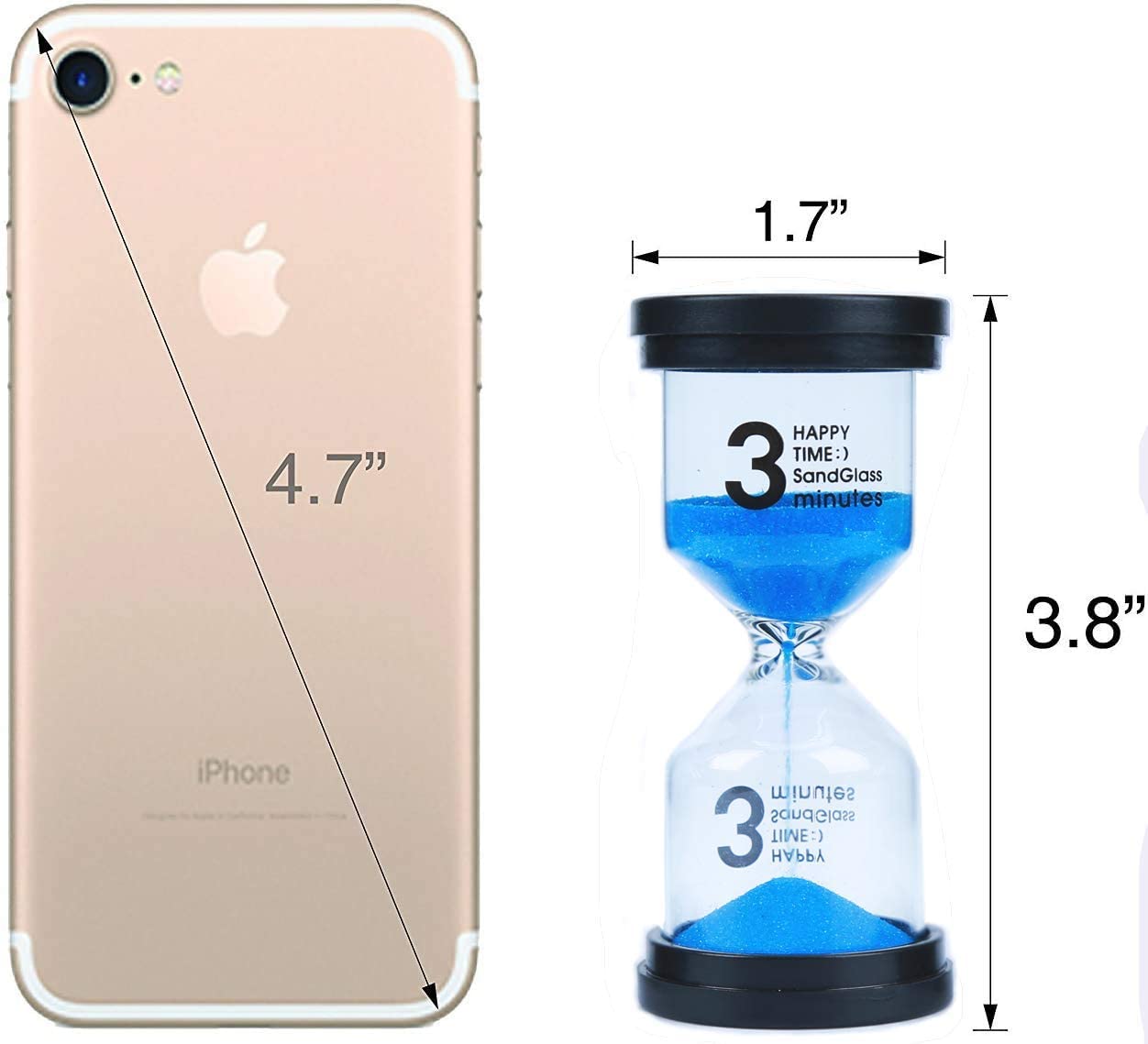 Sand Hourglass Timer 3 Minutes Clock Home Decor Mini Watch - Image 2