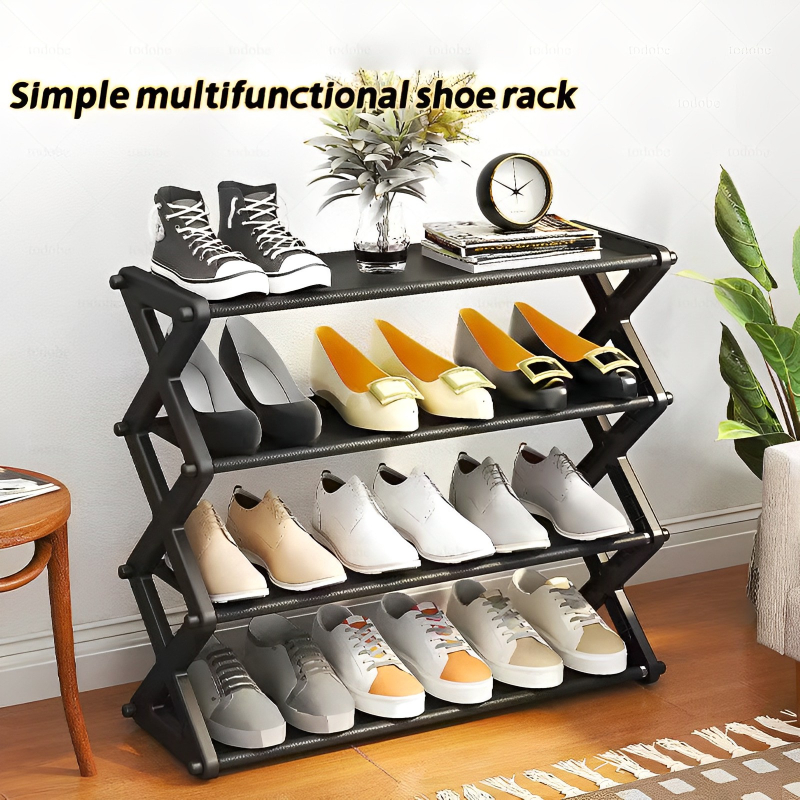 4 Layers X-Type Foldable Fashion Shoe Organizer Stand - Image 16
