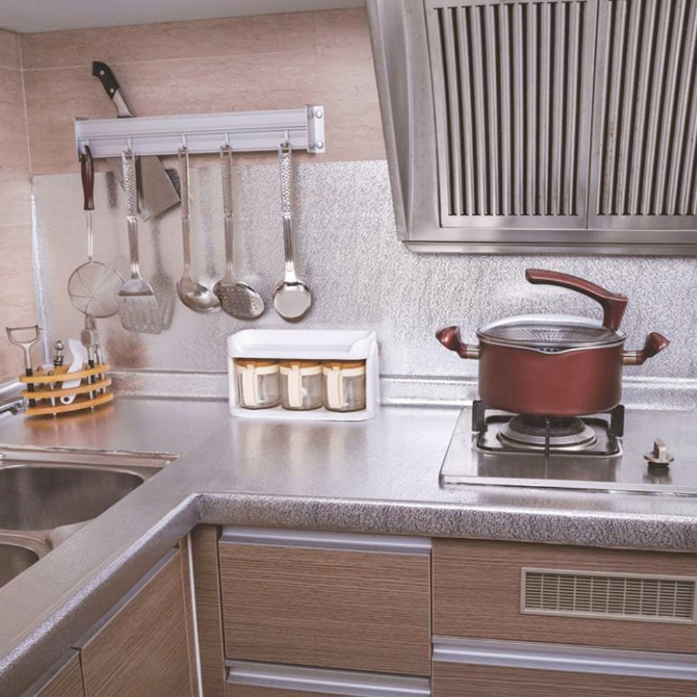 40 X 200cm Kitchen Oil-Proof Waterproof Stickers Aluminum Self Adhesive Wall Sticker - Image 3