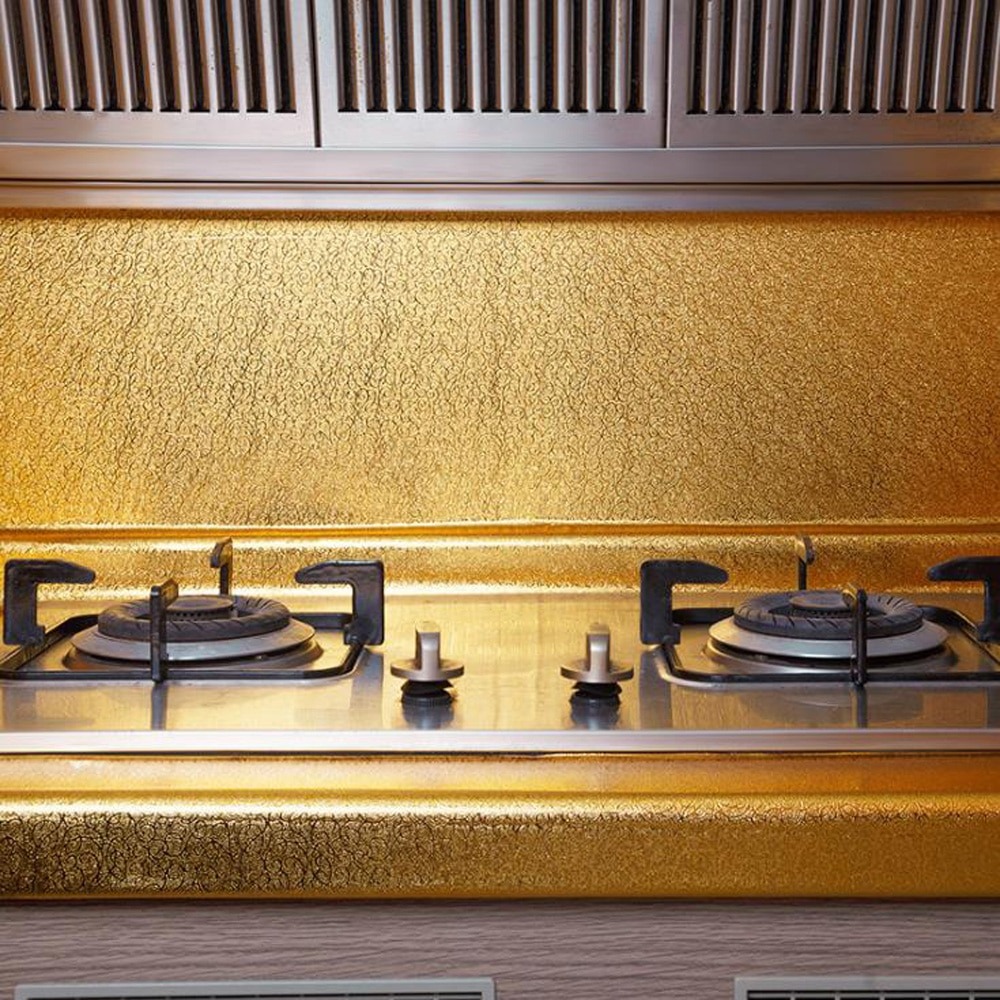 40 X 200cm Kitchen Oil-Proof Waterproof Stickers Aluminum Self Adhesive Wall Sticker - Image 2