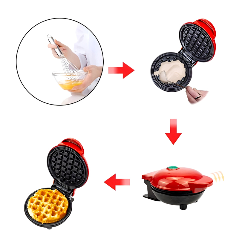 Compact 4-Inch Non-Stick 350-Watt Electric Mini Waffle Maker Machine - Image 20