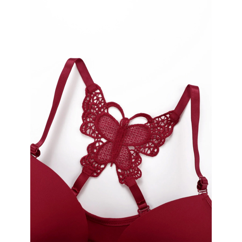 Elegant Butterfly Back Front-Closure Push-Up Bra & Panty Set for Women – Comfortable Everyday Lingerie - Image 23