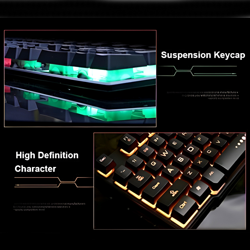 Fire Cam GK11 Suspension Key RGB Mechanical Gaming Keyboard with Aluminum Frame and Rainbow Backlit - Image 4