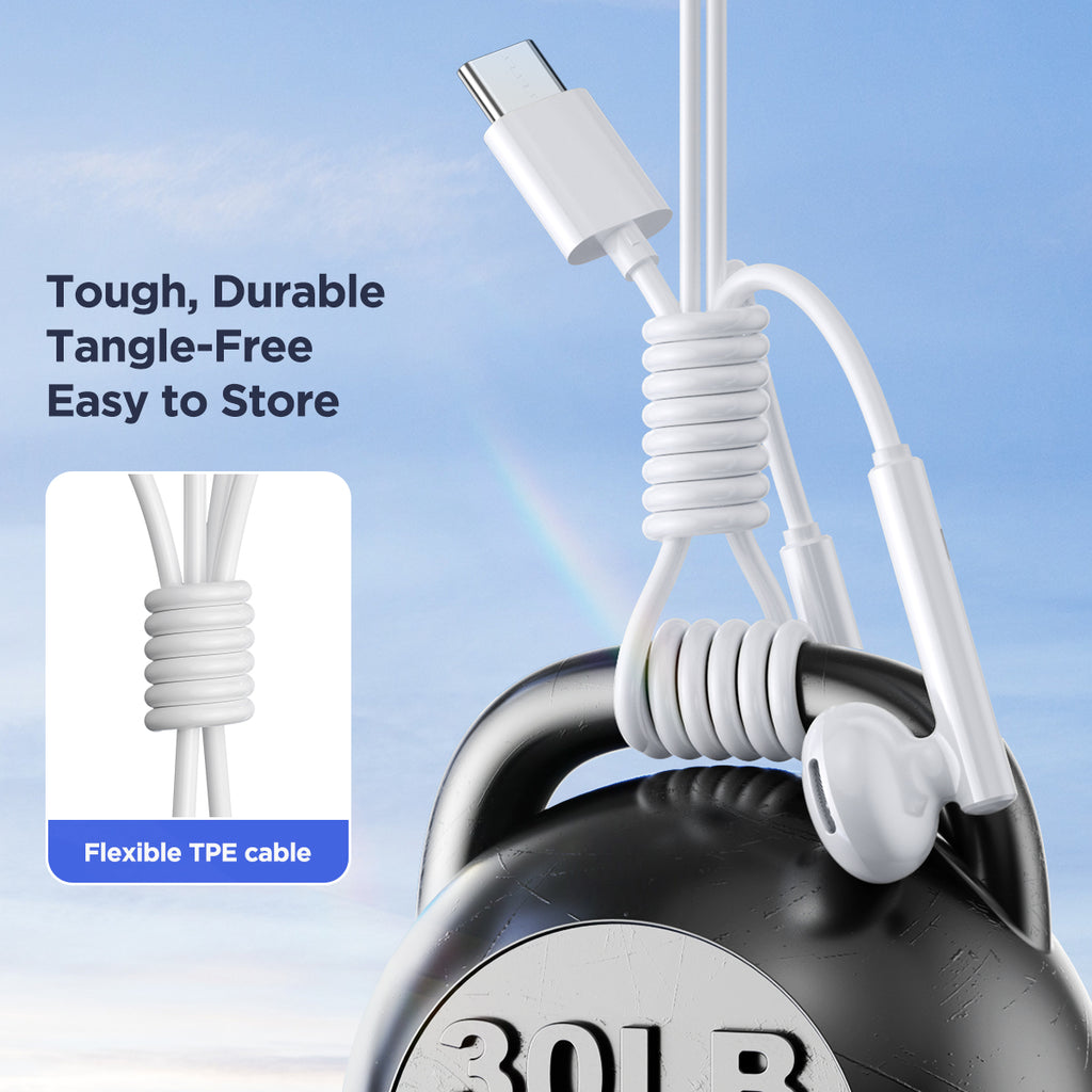 Joyroom JR-EC05 Type-C Series Half-In-Ear Wired Earphones for Exceptional Comfort and Sound - Image 4