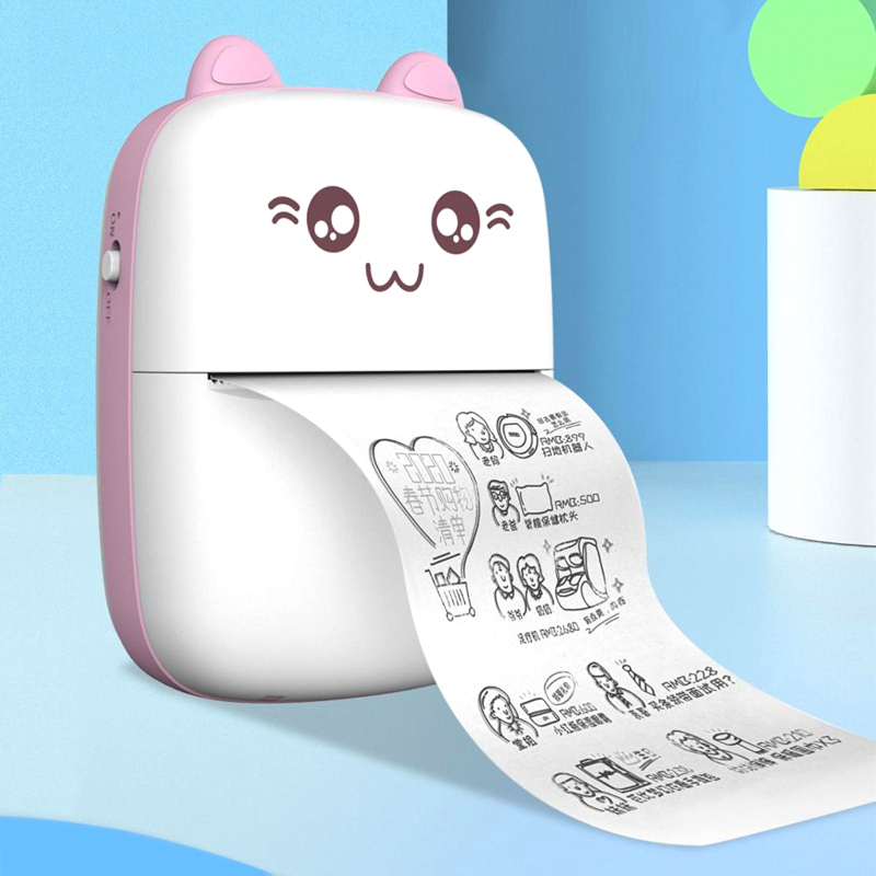 Mini Portable Pocket Size 57mm Wireless Bluetooth Cute Cat Shape Printer - Image 11