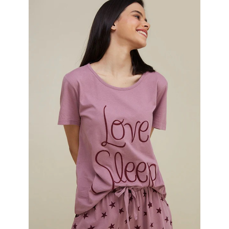 Premium Quality Soft And Comfortable Cotton Love Sleep Printed Jersey Night Wear Set - Image 3