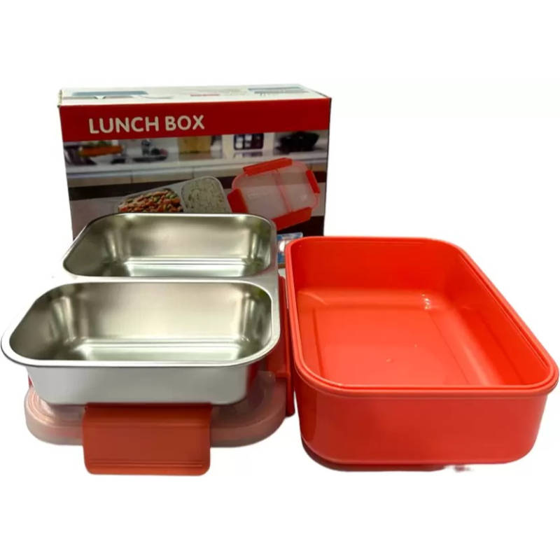 Dual-Compartment Leak-Proof Stainless Steel Lunch Box for Kids and Office - Image 4