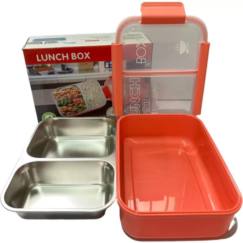 Dual-Compartment Leak-Proof Stainless Steel Lunch Box for Kids and Office - Image 2