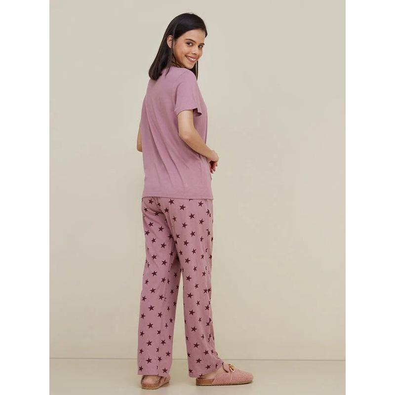 Premium Quality Soft And Comfortable Cotton Love Sleep Printed Jersey Night Wear Set - Image 2