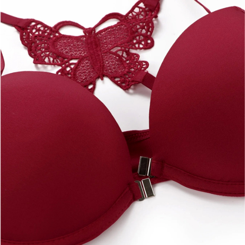 Elegant Butterfly Back Front-Closure Push-Up Bra & Panty Set for Women – Comfortable Everyday Lingerie - Image 24