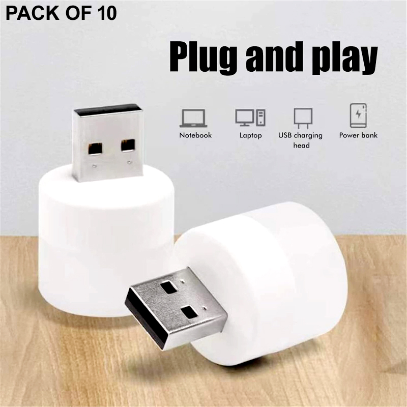 Pack of 10 Mini USB LED Night Lights – Compact Plug-in Lamps for Bedroom, Office, and Travel - Image 13