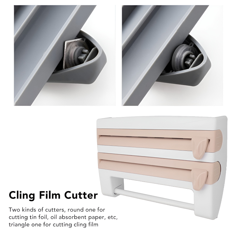 4-in-1 Multi-Purpose Wall-Mounted Kitchen Organizer Shelf with Foil Dispenser - Image 13