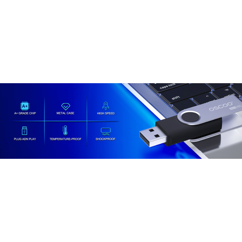 OSCOO 008U Classic Swivel USB 3.0 Flash Drive – 100% Original, 32GB/64GB/128GB High-Speed Pen Drive - Image 4