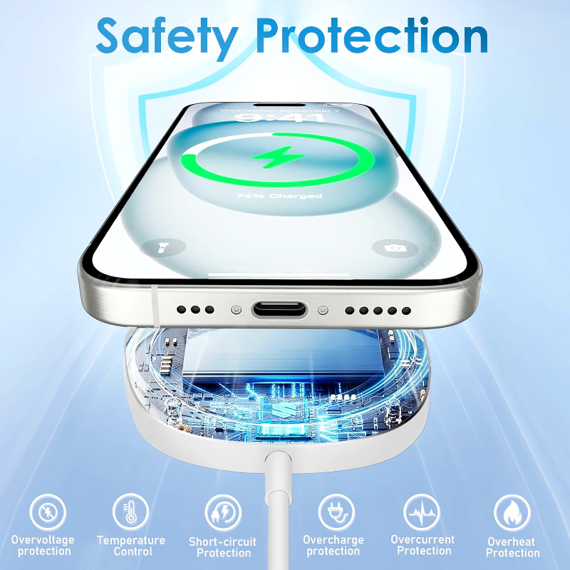 MagSafe Compatible 15W Magnetic Wireless Charger – Slim Charging Pad with Stand, Fast USB-C Quick Charge for iPhone & AirPods - Image 22