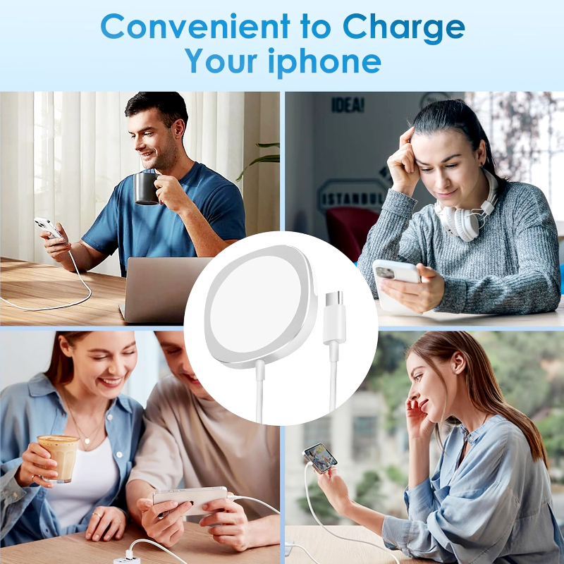 MagSafe Compatible 15W Magnetic Wireless Charger – Slim Charging Pad with Stand, Fast USB-C Quick Charge for iPhone & AirPods - Image 16