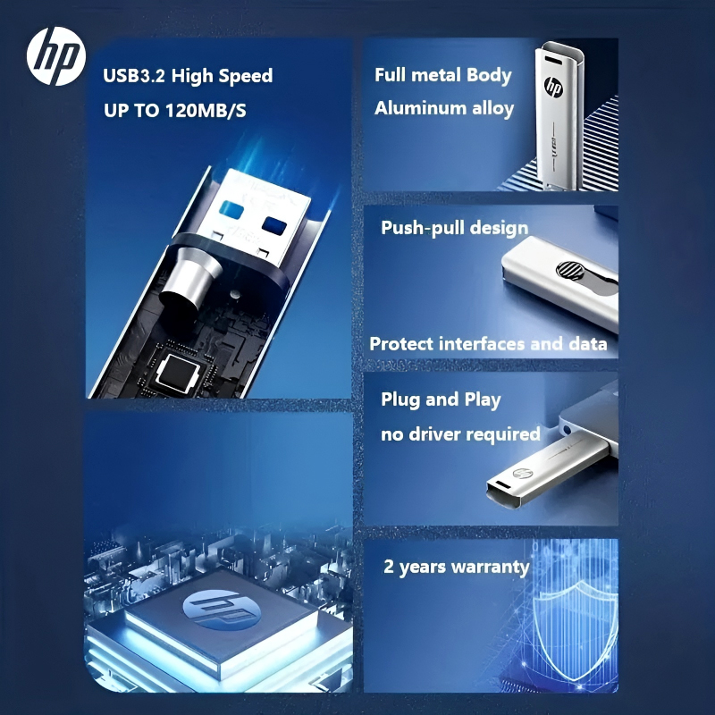 HP x796w High-Speed Metal Slide Design USB 3.2 Flash Drive – 32GB/64GB/128GB - Image 12