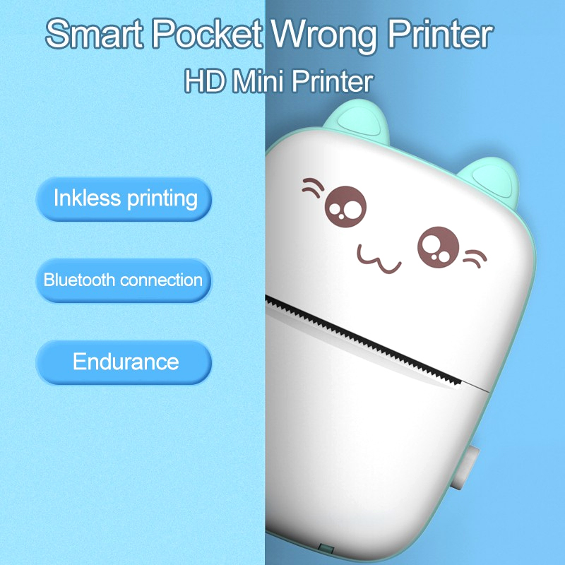Mini Portable Pocket Size 57mm Wireless Bluetooth Cute Cat Shape Printer - Image 12
