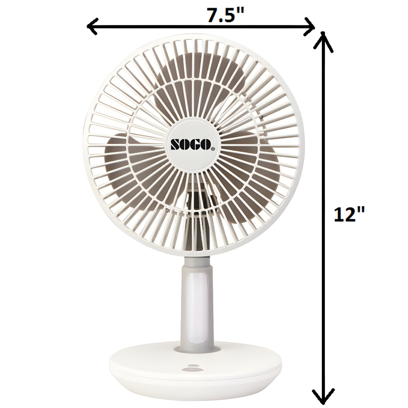 JPN-519 Sogo Mini Portable Rechargeable Table Fan With Extended Battery Life - Image 3