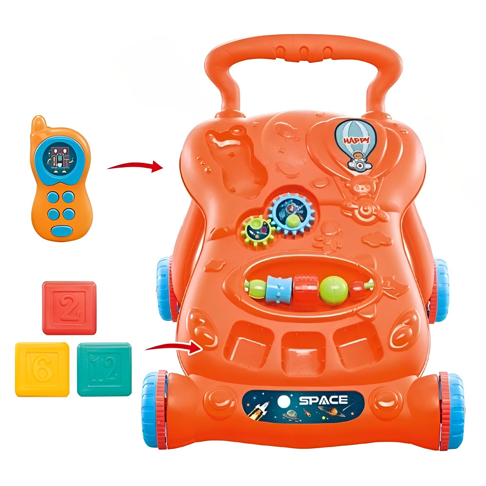 Play Together Children 2 In 1 Music Walker With Rattles, Funny Gears, Melodies And Sorter Cubes - Image 7