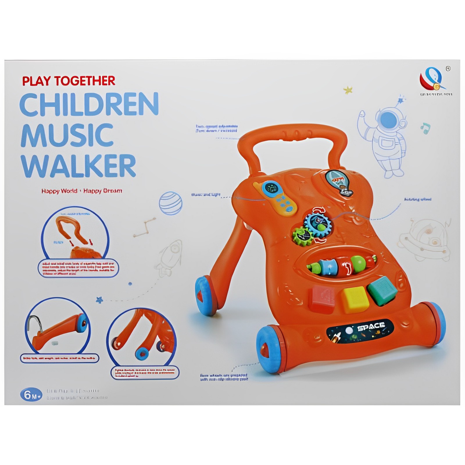 Play Together Children 2 In 1 Music Walker With Rattles, Funny Gears, Melodies And Sorter Cubes - Image 4