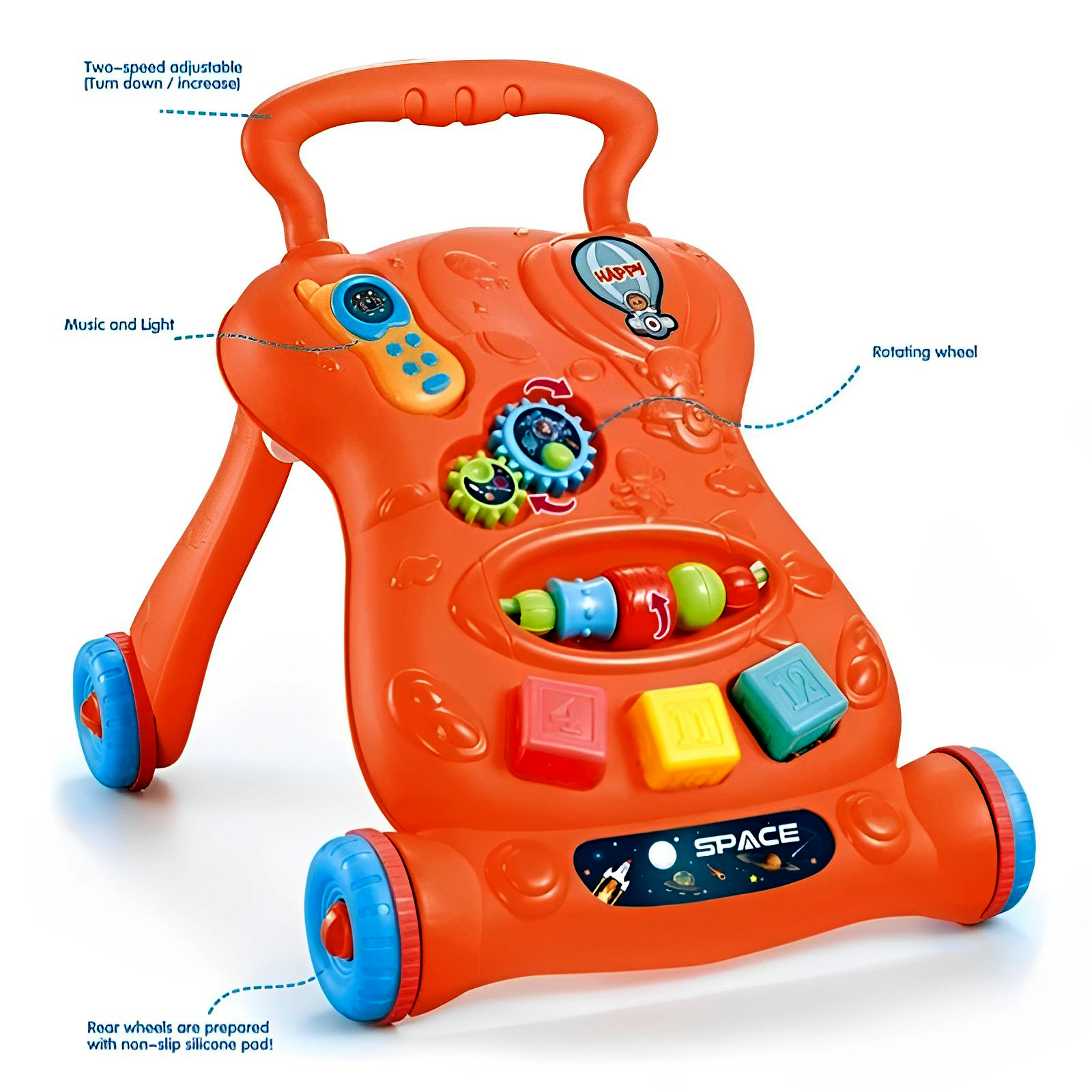 Play Together Children 2 In 1 Music Walker With Rattles, Funny Gears, Melodies And Sorter Cubes - Image 2
