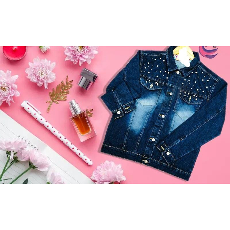 Best-Quality Stylish Pearl-Studded Denim Jacket For Women - Image 10