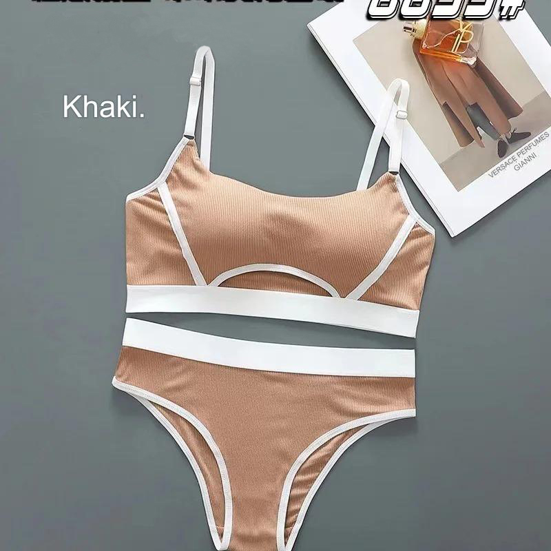 Women’s Seamless Tube Top & Thong Sports Bra Set with Adjustable Buckle & Stylish Design - Image 6