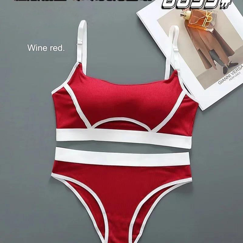 Women’s Seamless Tube Top & Thong Sports Bra Set with Adjustable Buckle & Stylish Design - Image 2