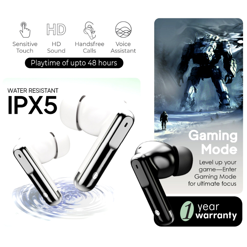 Dany Airdots 300 Pro Wireless Earbuds with Quad Mic ENC, 48H Playtime & Gaming Mode - Image 4