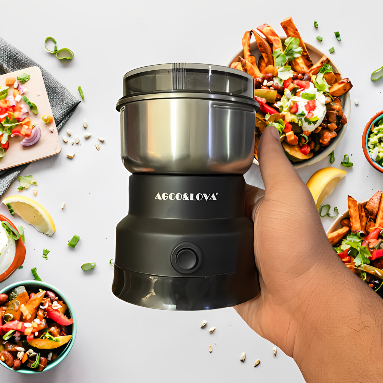 AL-661 Compact Multifunctional 400W Stainless Steel Grinder with 4 Blades for Versatile Use - Image 7