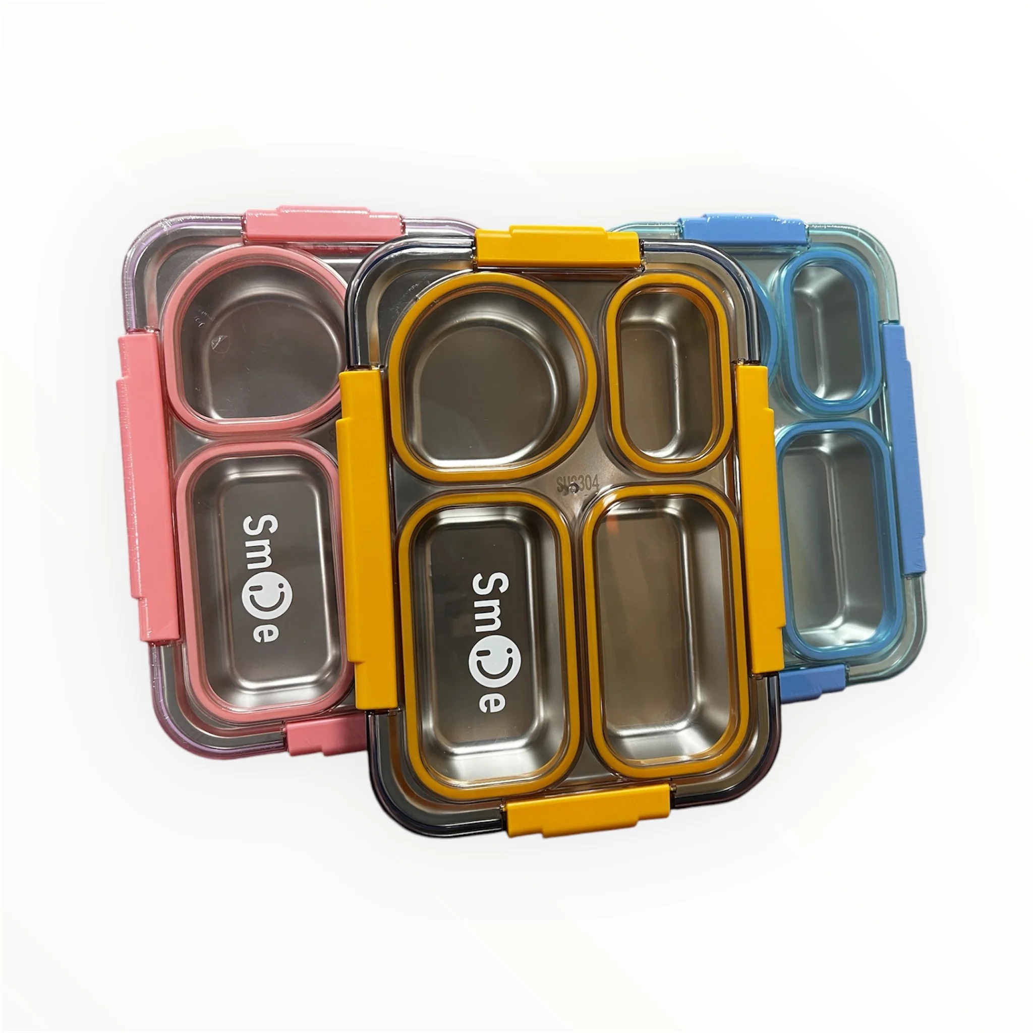 Three Section Smile Lunch Box Ultimate Leak-Proof, Eco-Friendly, and Insulated Solution for Kids and Adults - Image 2