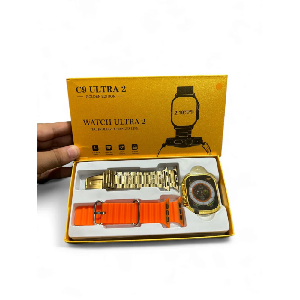 C9 Ultra Max Gold Edition Smart Watch 2.1″ Infinite HD Display, Calls, Health Tracking & Smart Notifications - Image 2