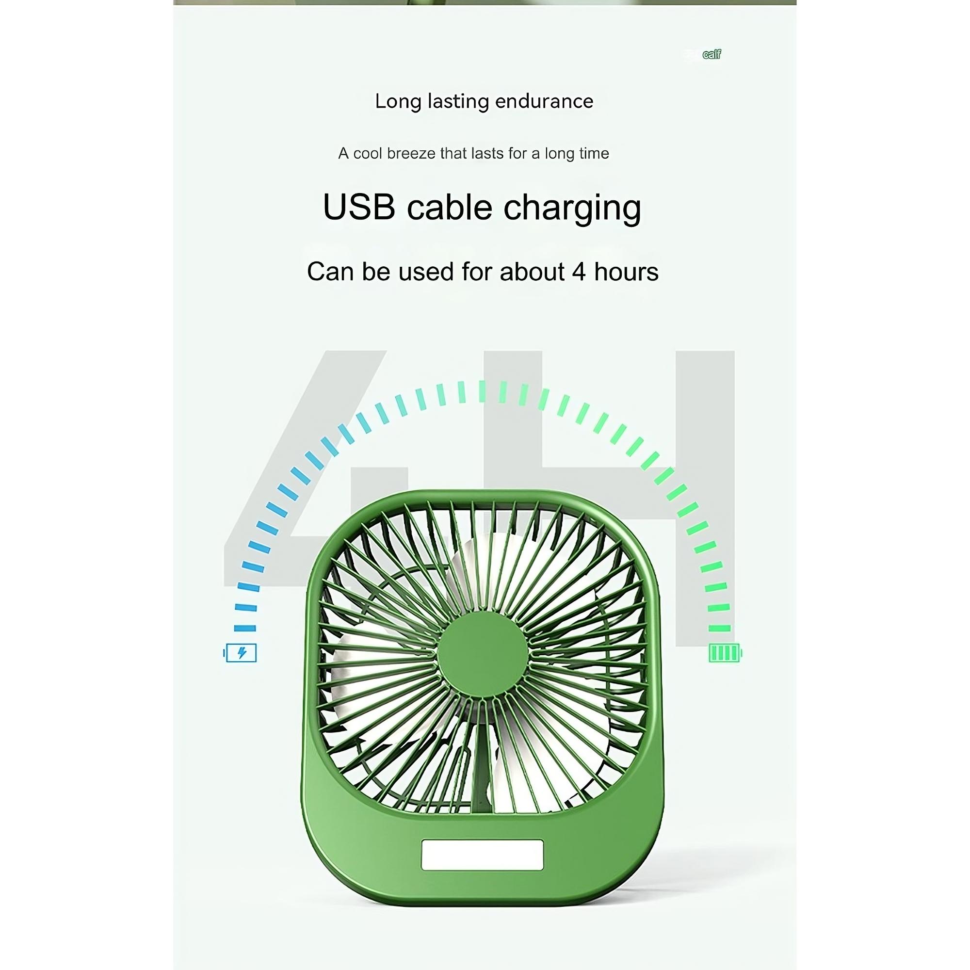 Wireless Portable Mini Brushless Fan with Super Large Wind Power, 3-Speed Setting, and LED Torch Light - Image 6