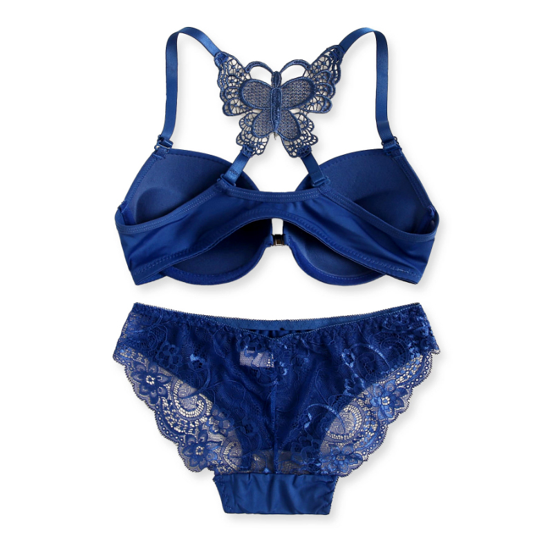 Elegant Butterfly Back Front-Closure Push-Up Bra & Panty Set for Women – Comfortable Everyday Lingerie - Image 3