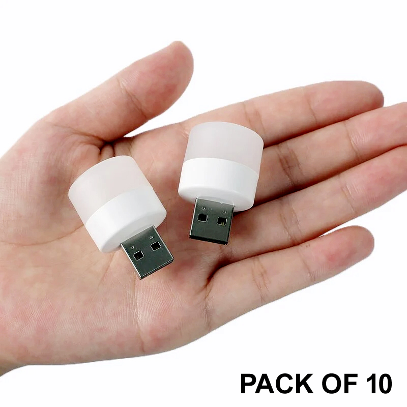 Pack of 10 Mini USB LED Night Lights – Compact Plug-in Lamps for Bedroom, Office, and Travel - Image 2