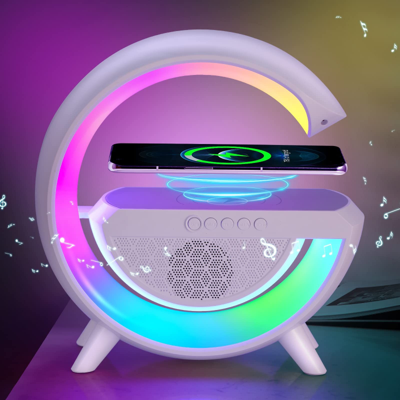 BT-2301 Wireless Phone Charger Bluetooth Speaker With RGB Lighting, FM Radio - Image 2