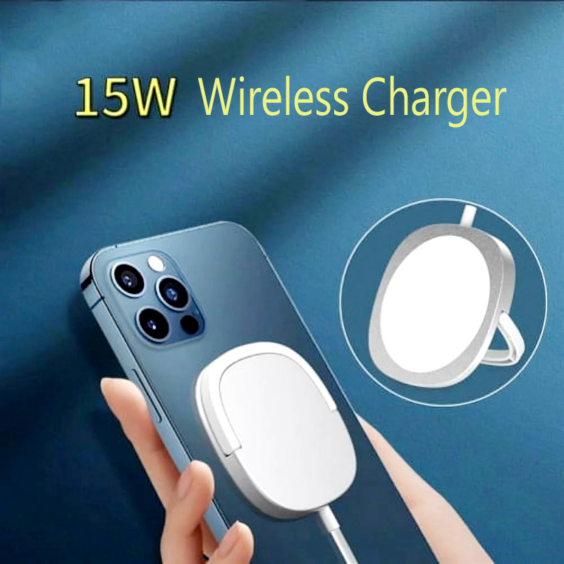 MagSafe Compatible 15W Magnetic Wireless Charger – Slim Charging Pad with Stand, Fast USB-C Quick Charge for iPhone & AirPods