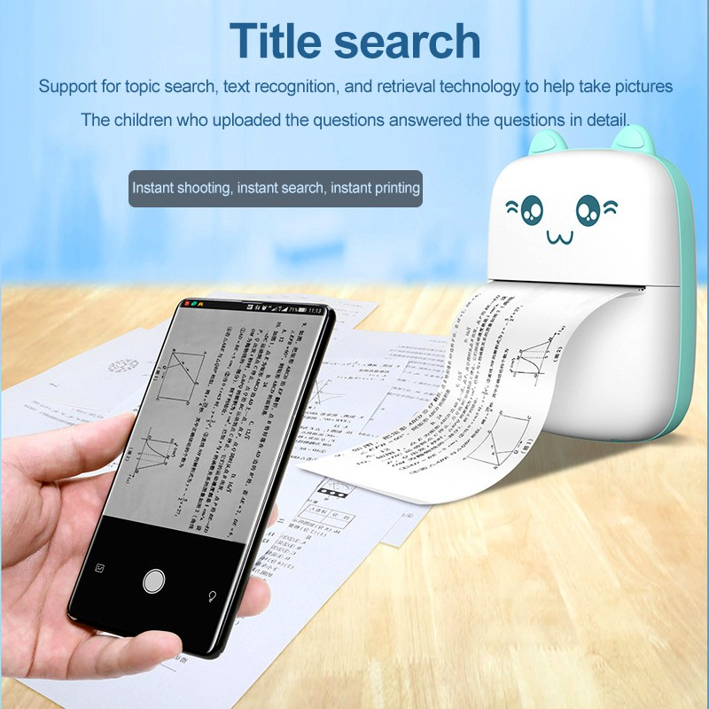 Mini Portable Pocket Size 57mm Wireless Bluetooth Cute Cat Shape Printer - Image 7