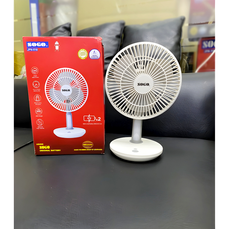 JPN-519 Sogo Mini Portable Rechargeable Table Fan With Extended Battery Life - Image 4