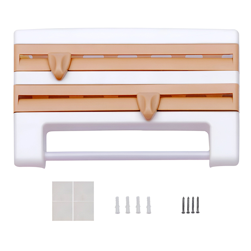 4-in-1 Multi-Purpose Wall-Mounted Kitchen Organizer Shelf with Foil Dispenser - Image 17