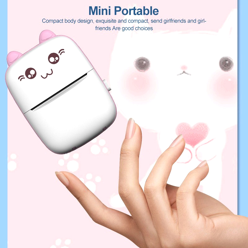 Mini Portable Pocket Size 57mm Wireless Bluetooth Cute Cat Shape Printer - Image 6