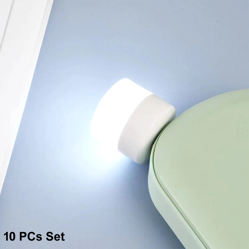 Pack of 10 Mini USB LED Night Lights – Compact Plug-in Lamps for Bedroom, Office, and Travel - Image 6
