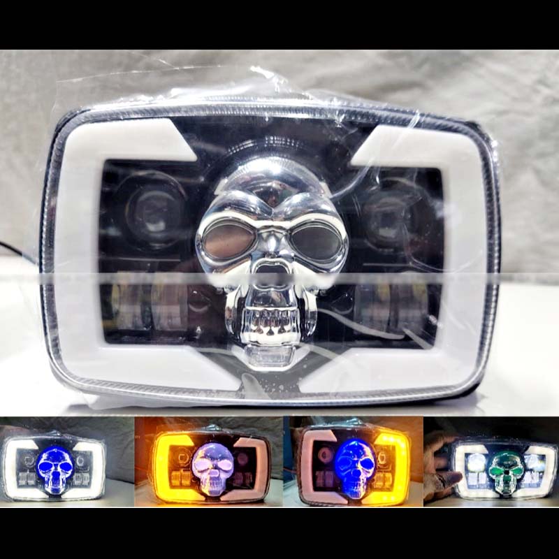 Skull Style LED Projector Headlight with DRL & Indicators – Perfect Fit for Honda CD70 / CG125 - Image 12