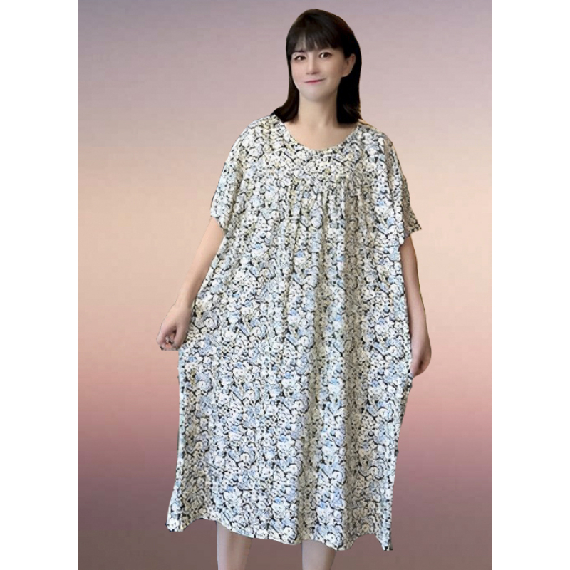 Summer Fashion Long Dress Short Sleeve Printed A Line Loose Top - Image 4