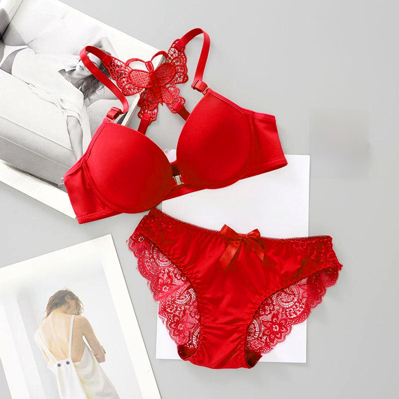 Elegant Butterfly Back Front-Closure Push-Up Bra & Panty Set for Women – Comfortable Everyday Lingerie - Image 18