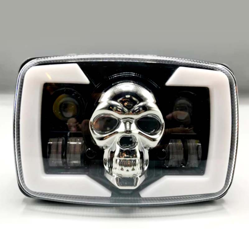 Skull Style LED Projector Headlight with DRL & Indicators – Perfect Fit for Honda CD70 / CG125 - Image 8