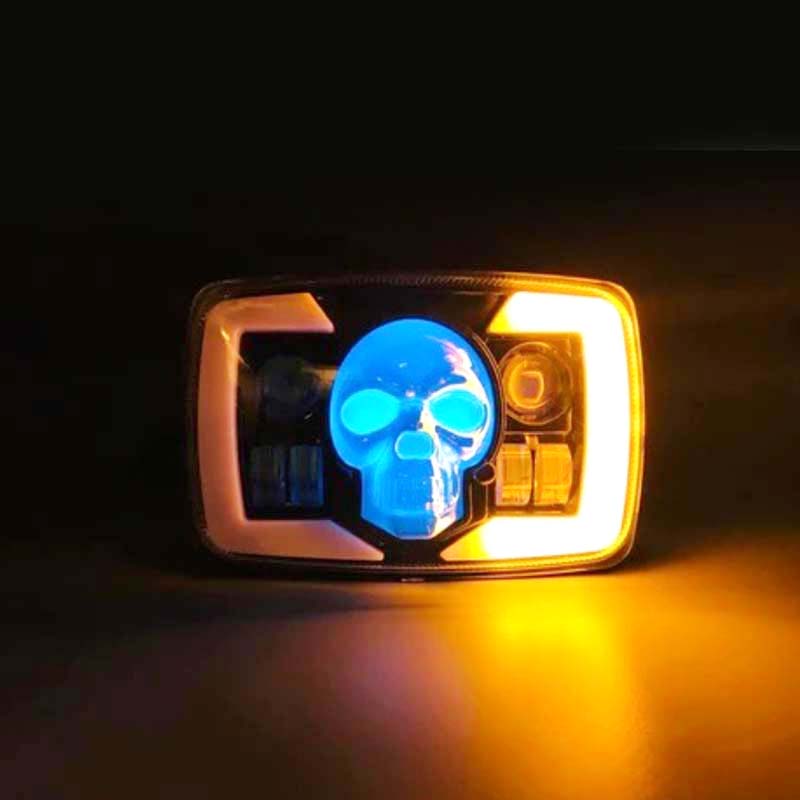 Skull Style LED Projector Headlight with DRL & Indicators – Perfect Fit for Honda CD70 / CG125 - Image 9