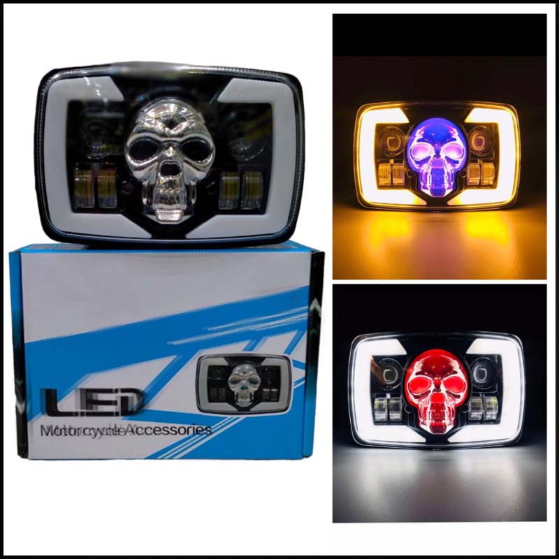 Skull Style LED Projector Headlight with DRL & Indicators – Perfect Fit for Honda CD70 / CG125 - Image 10