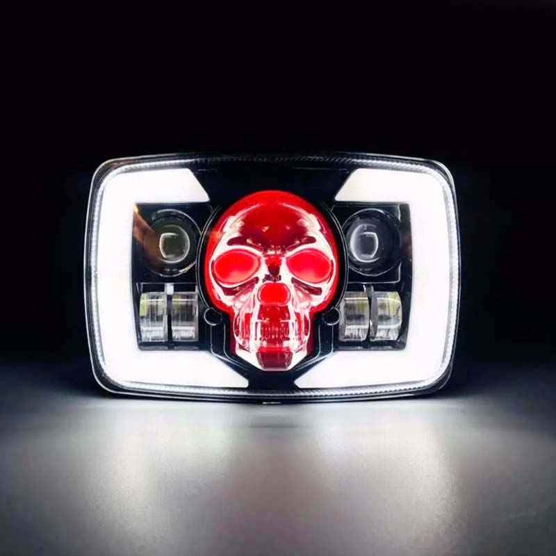 Skull Style LED Projector Headlight with DRL & Indicators – Perfect Fit for Honda CD70 / CG125 - Image 4